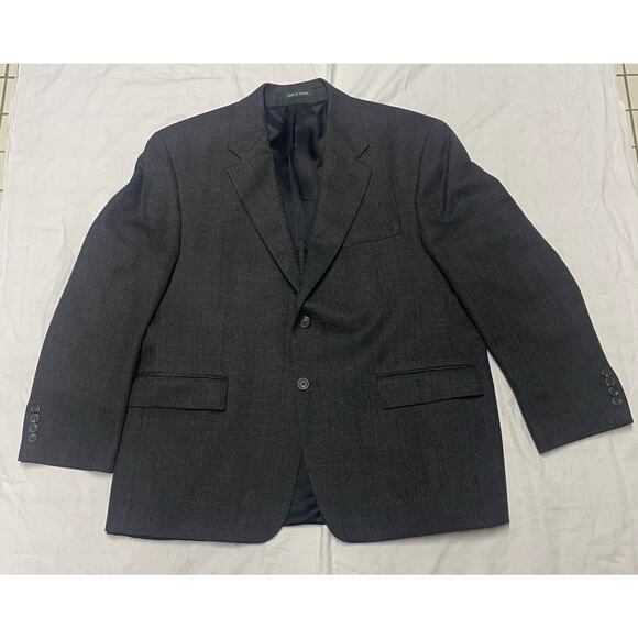 Ralph Lauren Blazer Jacket 100% Wool Lane Men's Size 44S Two Button Dark Gray - Picture 1 of 16